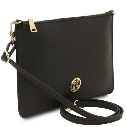 Diva - Leather clutch with chain strap